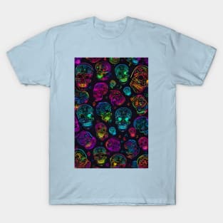 Neon skull pattern T-Shirt